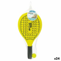 Plażowe łopatki z piłką Aktive Drewno 20,5 x 39,5 cm (24 Sztuk)