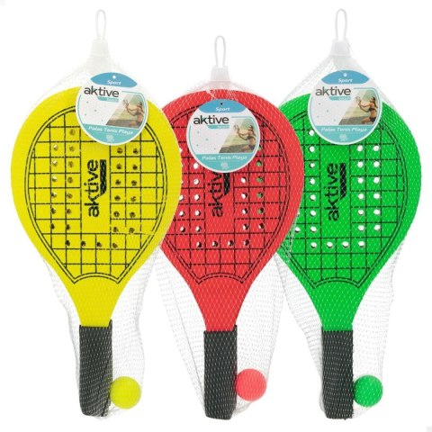 Plażowe łopatki z piłką Aktive Drewno 20,5 x 39,5 cm (24 Sztuk)