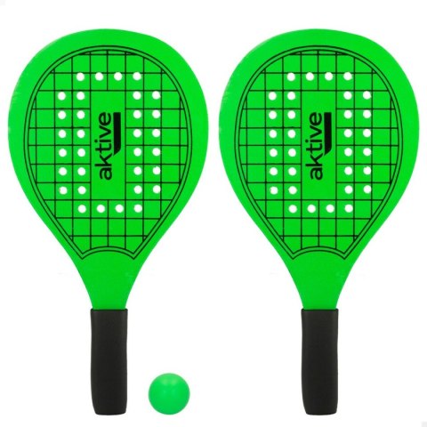 Plażowe łopatki z piłką Aktive Drewno 20,5 x 39,5 cm (24 Sztuk)