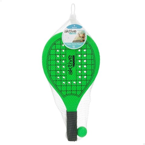 Plażowe łopatki z piłką Aktive Drewno 20,5 x 39,5 cm (24 Sztuk)