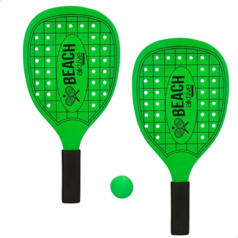 Plażowe łopatki z piłką Aktive Neon Drewno 20 x 40 cm (12 Sztuk)