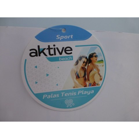 Plażowe łopatki z piłką Aktive Neon Drewno 20 x 40 cm (12 Sztuk)