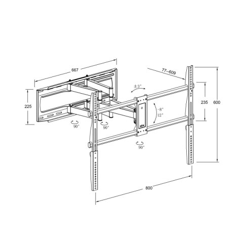 Uchwyt na TV TM Electron 90" 70 Kg