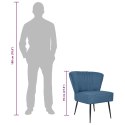 Fotel koktajlowy, niebieski, tkanina