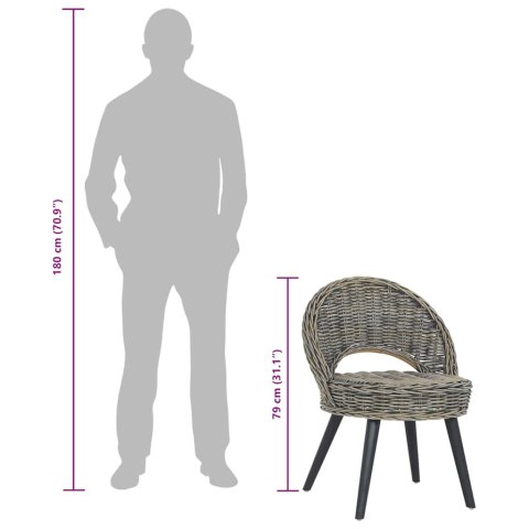 Fotel z rattanu kubu, czarny