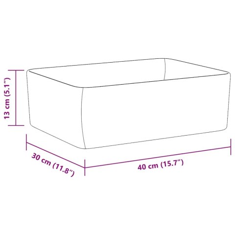 Umywalka, 40 x 30 x 13 cm, ceramiczna, biała