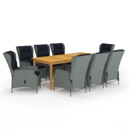 9-częściowy zestaw mebli ogrodowych, jasnoszary