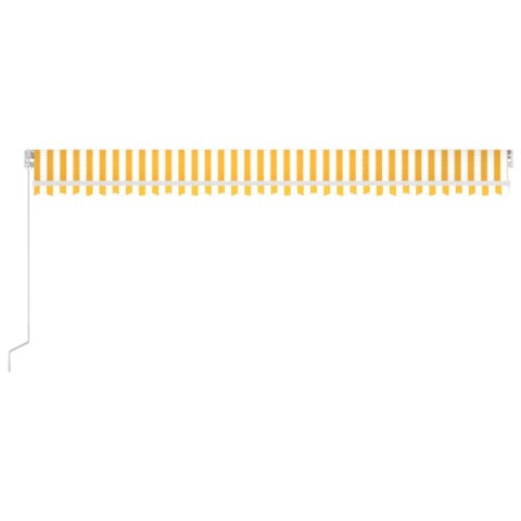 Ręcznie zwijana markiza, 600x350 cm, żółto-biała