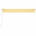 Ręcznie zwijana markiza z LED, 500 x 300 cm, żółto-biała