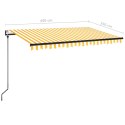 Automatycznie zwijana markiza, 450x350 cm, żółto-biała
