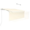 Automatycznie zwijana markiza z zasłoną, 3x2,5 m, kremowa