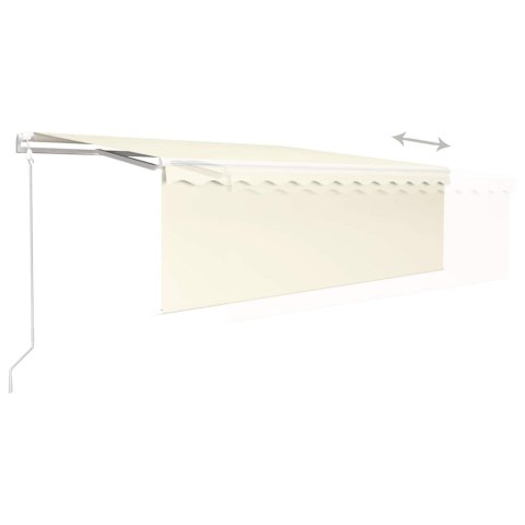 Automatycznie zwijana markiza z zasłoną, 4x3 m, kremowa