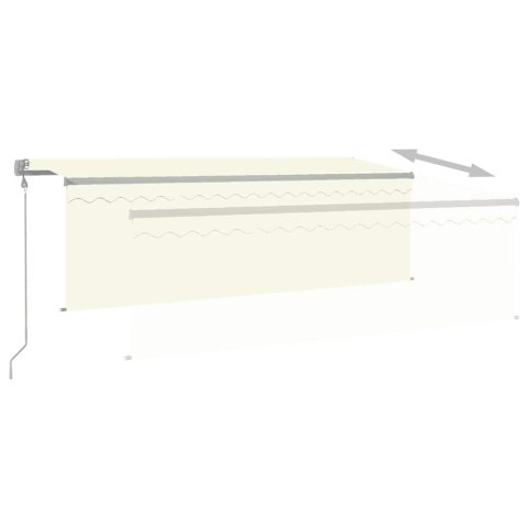 Automatycznie zwijana markiza z zasłoną, 4x3 m, kremowa