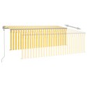 Automatycznie zwijana markiza z zasłoną, 4x3 m, żółto-biała