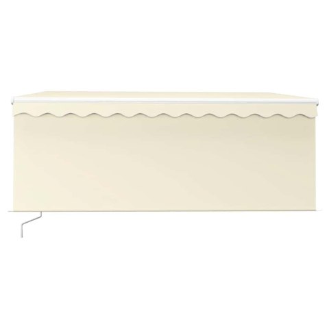 Ręcznie zwijana markiza z zasłoną i LED, 3x2,5 m, kremowa