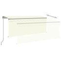Ręcznie zwijana markiza z zasłoną i LED, 3x2,5 m, kremowa