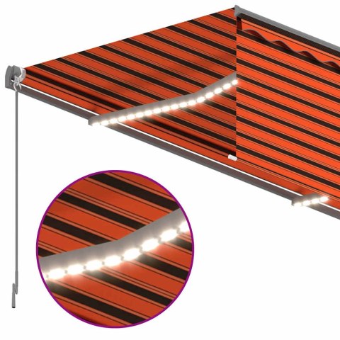 Ręcznie zwijana markiza z zasłoną i LED, 4,5x3 m