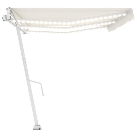 Automatycznie zwijana markiza, LED i czujnik wiatru, 600x300 cm