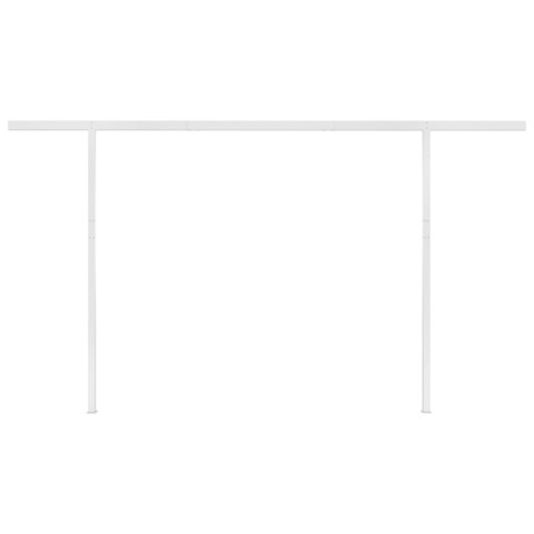 Ręcznie zwijana markiza z LED, 4x3 m, niebiesko-biała