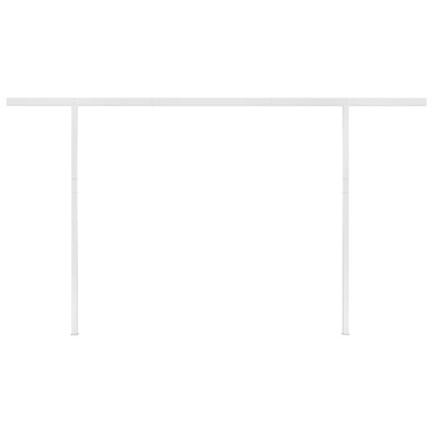 Ręcznie zwijana markiza z LED, 4,5x3 m, żółto-biała