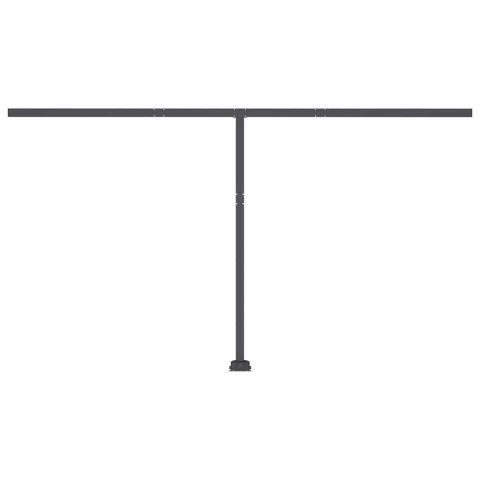 Ręcznie zwijana markiza z LED, 450 x 300 cm, niebiesko-biała