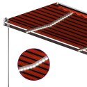 Ręcznie zwijana markiza z LED, 450x350 cm, pomarańczowo-brązowa