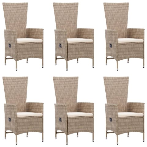 7-częściowy zestaw mebli ogrodowych, polirattan, beżowy