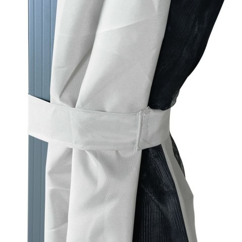 Altana z zasłonami i lampkami LED, 4x3 m, kremowa, aluminium