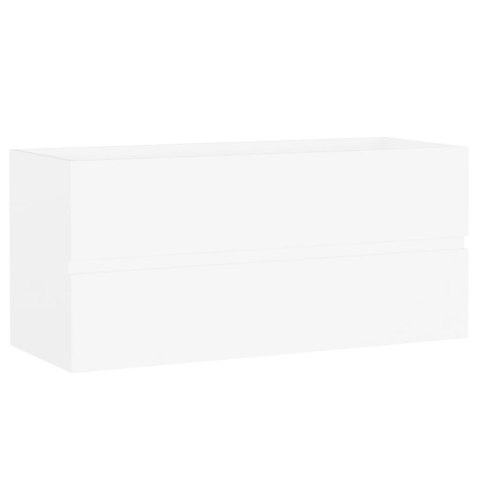 Szafka z wbudowaną umywalką, biała, płyta wiórowa