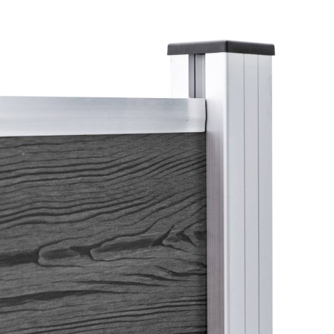 Zestaw ogrodzeniowy z WPC, 353x105 cm, czarny