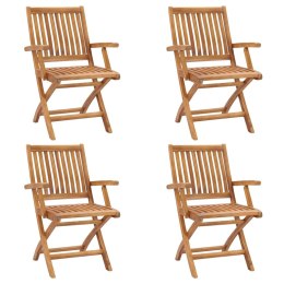 Składane krzesła ogrodowe, 4 szt., lite drewno tekowe