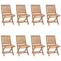 Składane krzesła ogrodowe, 8 szt., lite drewno tekowe
