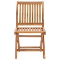 Składane krzesła ogrodowe z poduszkami, 4 szt., drewno tekowe