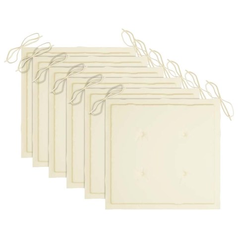 Składane krzesła ogrodowe z poduszkami, 6 szt., drewno tekowe