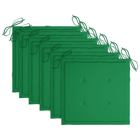 Sztaplowane krzesła ogrodowe z poduszkami, 6 szt., tekowe