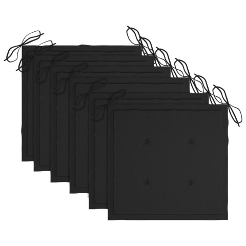 Sztaplowane krzesła ogrodowe z poduszkami, 6 szt., tekowe