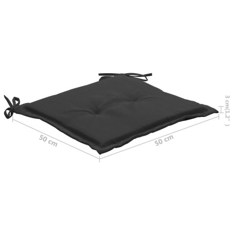 Sztaplowane krzesła ogrodowe z poduszkami, 6 szt., tekowe