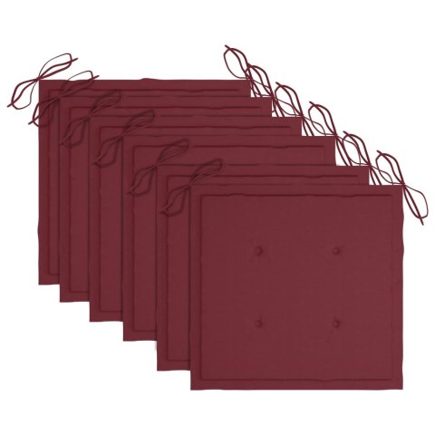 Sztaplowane krzesła ogrodowe z poduszkami, 6 szt., tekowe