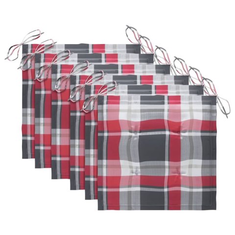 Sztaplowane krzesła ogrodowe z poduszkami, 6 szt., tekowe