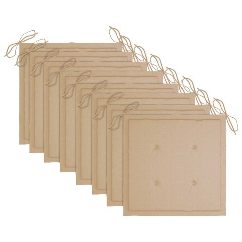 Sztaplowane krzesła ogrodowe z poduszkami, 8 szt., tekowe