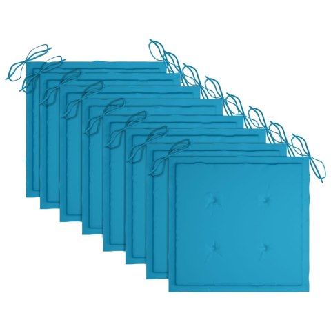 Sztaplowane krzesła ogrodowe z poduszkami, 8 szt., tekowe