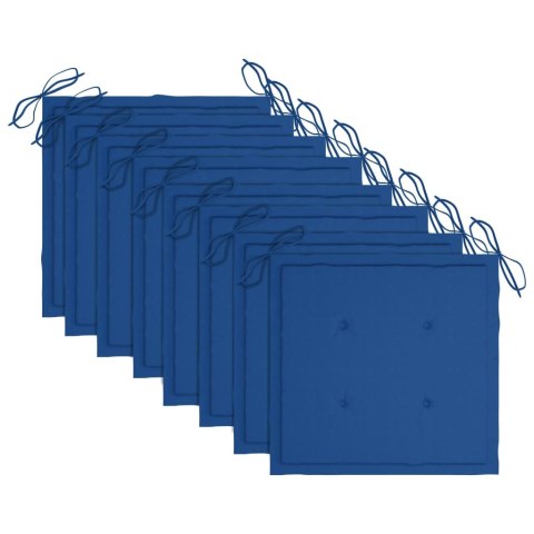 Sztaplowane krzesła ogrodowe z poduszkami, 8 szt., tekowe