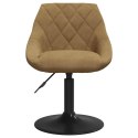 Obrotowe krzesła stołowe, 6 szt., brązowe, obite aksamitem
