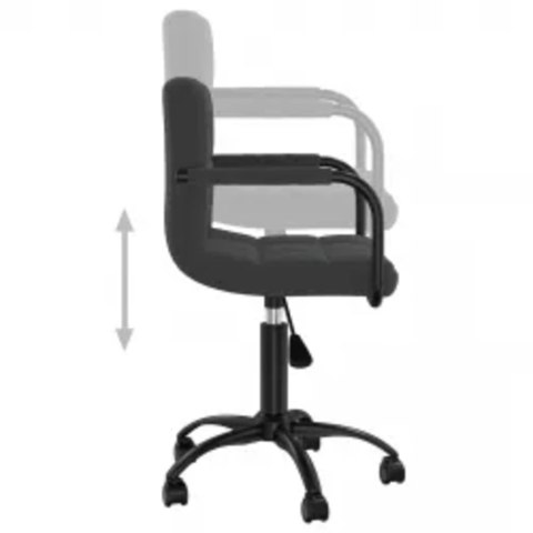 Obrotowe krzesła stołowe, 6 szt., czarne, obite aksamitem