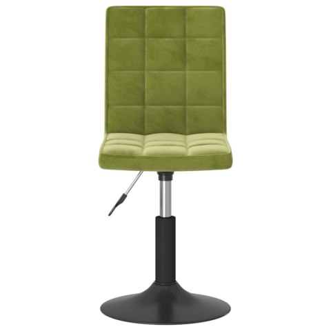 Obrotowe krzesła stołowe, 6 szt., jasnozielone, obite aksamitem