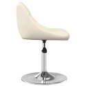 Obrotowe krzesła stołowe, 6 szt., kremowe, obite aksamitem