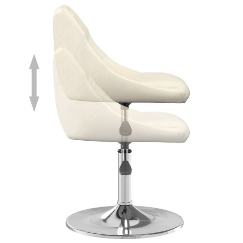 Obrotowe krzesła stołowe, 6 szt., kremowe, obite aksamitem