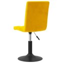 Obrotowe krzesła stołowe, 6 szt., musztardowe, obite aksamitem