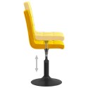Obrotowe krzesła stołowe, 6 szt., musztardowe, obite aksamitem