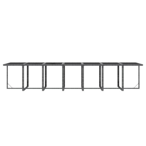 19-cz. zestaw mebli ogrodowych z poduszkami, polirattan, szary